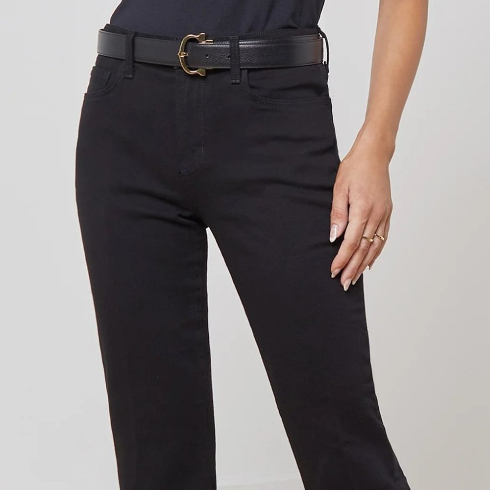 L'AGENCE Sada Cropped High Rise Slim Jeans Black sz 23 Stretch Denim